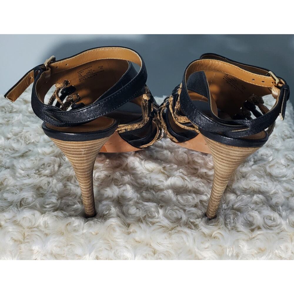 Coach Womens Black Leather Python Print Jody Pump… - image 5